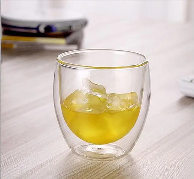 6Pcs/lot Double Wall shot Glass 80ml,double wall espresso coffee cup