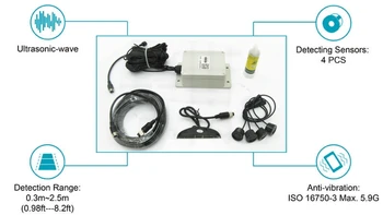 

wired LED display waterproof control unit 24 voltage truck parking sensor
