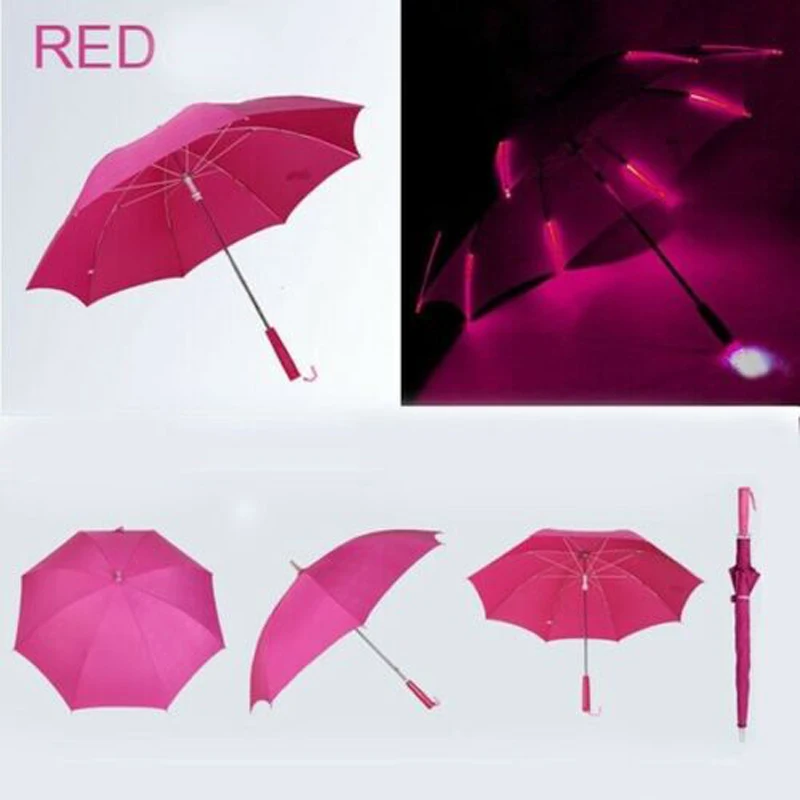 Крутой светодиодный зонтик с 8 ребрами, прозрачный светильник, ручка фонарика