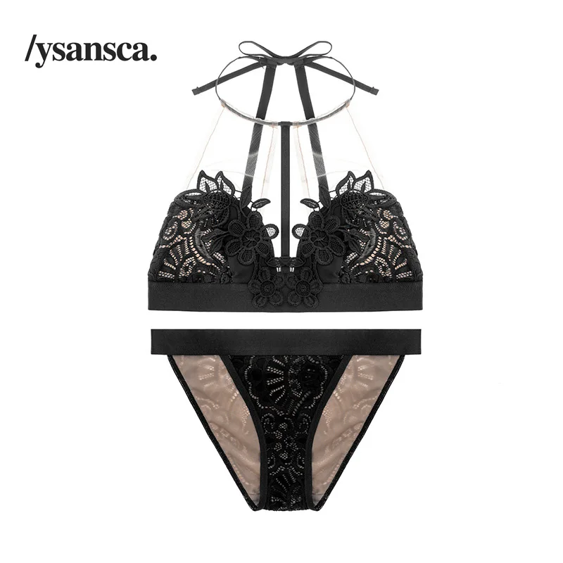 

2018 Sale Halter Adjusted-straps New Bra Set & Brief Sets Brassiere Women Underwear Transparent And Briefs Lingerie Intimates