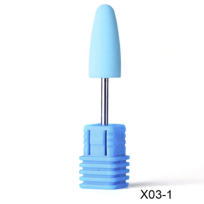 1 шт. опт 16 Тип резиновые силиконовые керамические фрезерные заусенцы дизайн ногтей резак полировка буферные напильники Электрический станок сверло - Цвет: X03-1