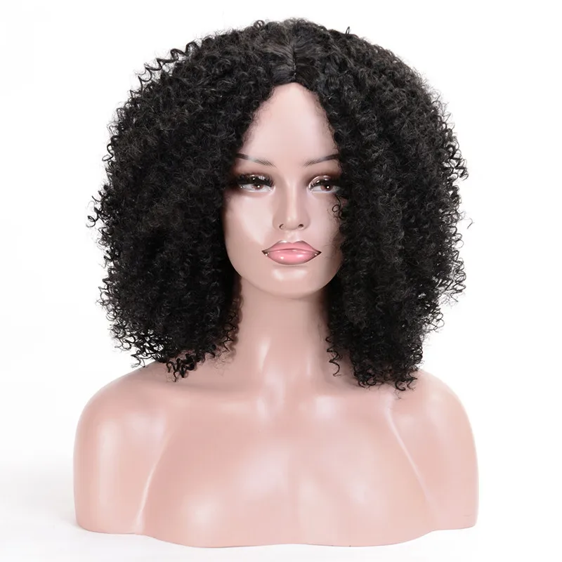 MSI Wigs женские парики в черном коротком синтетическом парике кудрявые для женщин высокотемпературное волокно афро-американские натуральные каштановые волосы