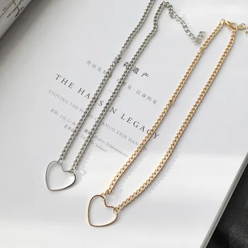 Hollow Heart Choker Necklaces For Women Clavicle Colar Statement Necklace Collares Heart Dainty Pendant Necklace Gift