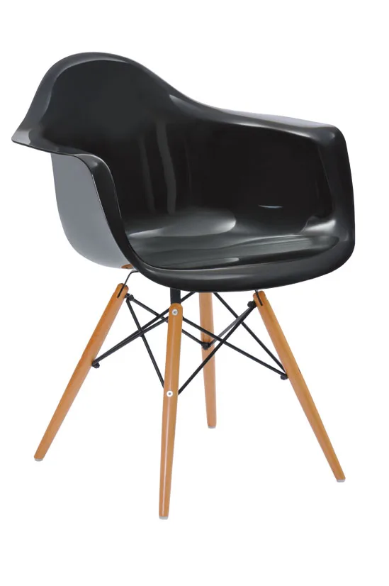 Прозрачный акриловый современный дизайн обеденный стул/пластик и обеденный стул из дерева/современный дом моды мебель для чердака 1 шт - Цвет: Glossy Black