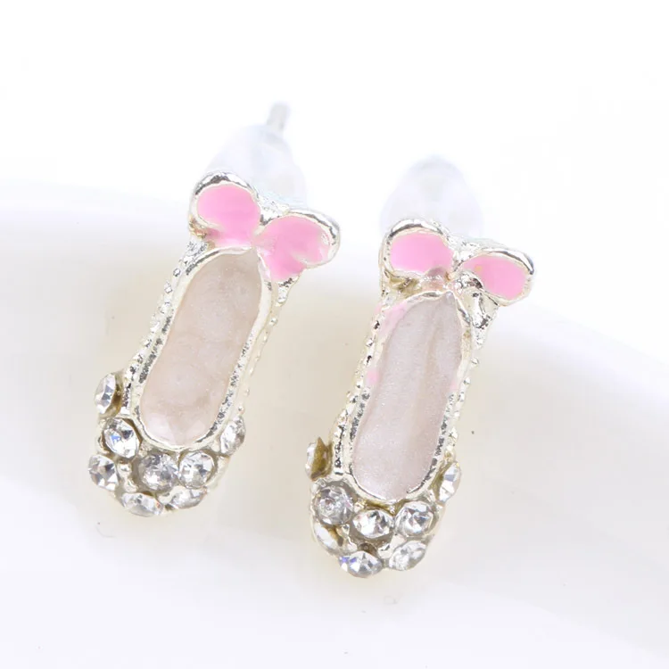 Womens Girls Fashion Jewelry 1pair Lovely Delicate Rhinestone Bowknot