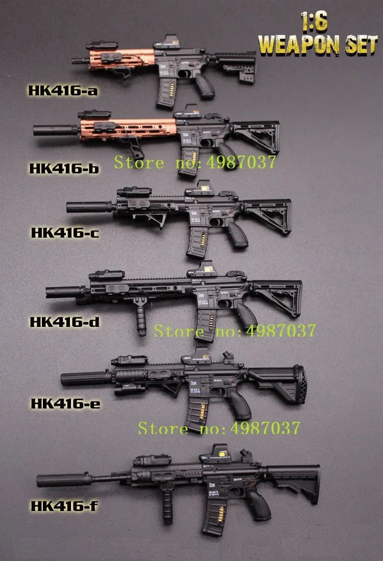 

Swat MINITIMES 1/6 Soldier Doll Accessories MINI HK416 Model Gun Miniature Simulation Toy Military Fighting Equipment