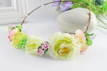 2016 hot selling mixing garland Prom decorations headdress wedding headbands of artificial flowers hair accessories photography