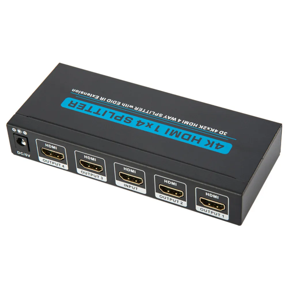 KIVOTEK 2 шт./лот 1x4 К HDMI сплиттер 4 порта Splitter 1 до 3D Ultra HD x с EDID ИК расширение DTS/Dolby Audio