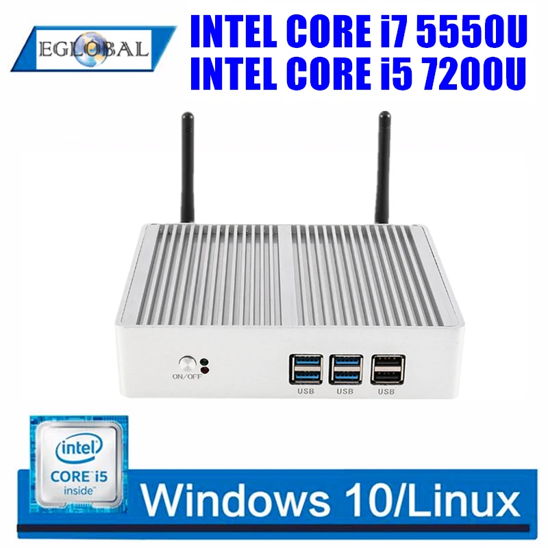 

Cheap Intel i3 7100U i5 7200U i7 Mini Computer DDR4/DDR3 Win10 Linux Barebone Portable PC 4K HTPC Copper Fan 6*USB HDMI VGA WiFi