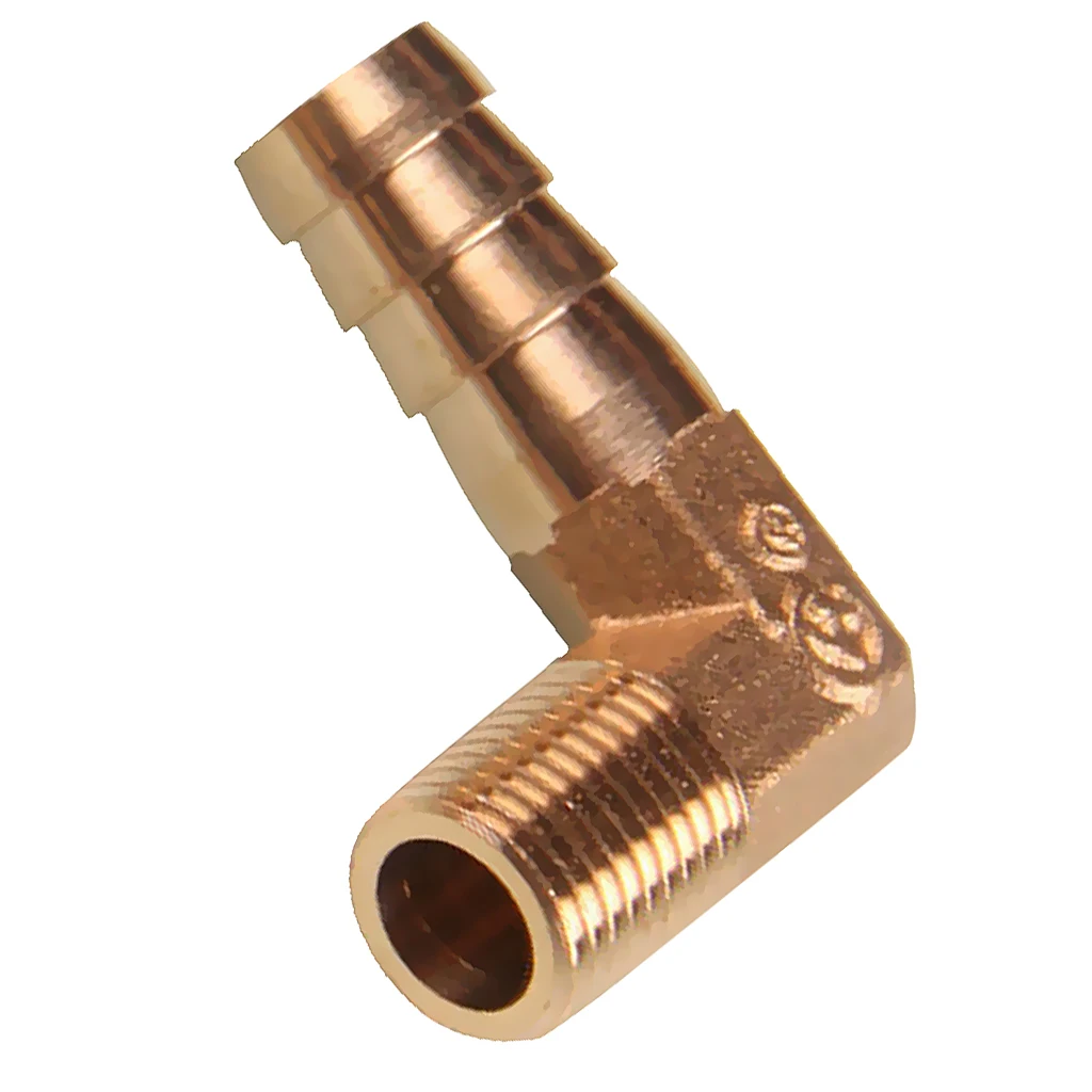 1/4 BSP to 6,8,10,12,mm Brass 90 Degree Male Elbow Barbed Hose Tail Pipe