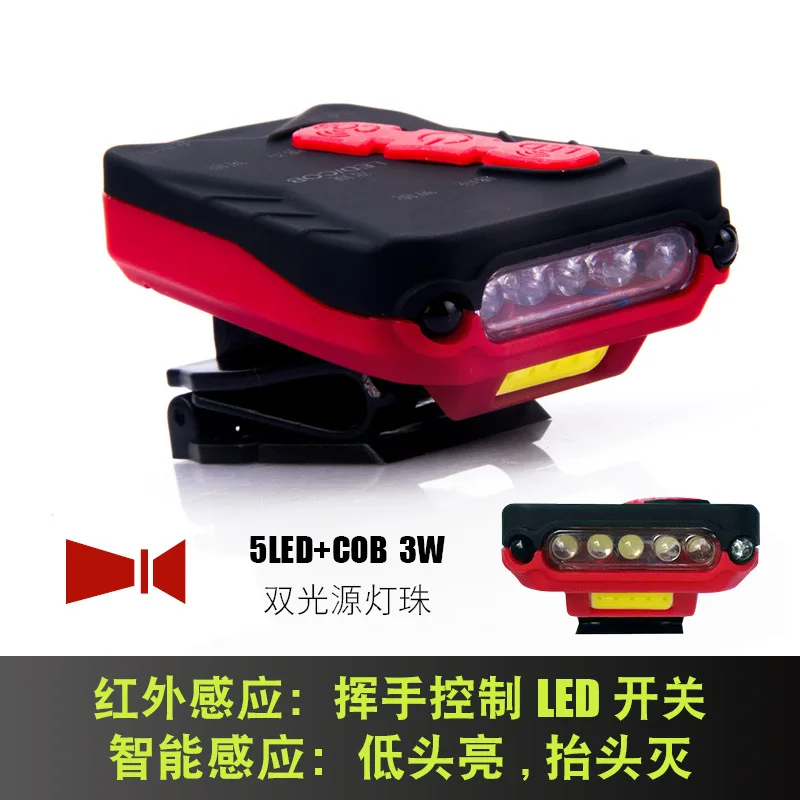 

USB Rechargeable COB + Sensor LED Cap Head Lights Waterproof Fishing Lamp NOD senser