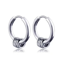 Punk Clip On Earring Stainless Steel Piercing Jewelry Round Hoop Earring Unisex Ear Piercing Earring For Women