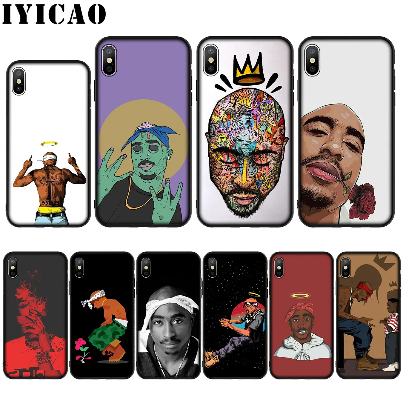 

IYICAO 2Pac Tupac Shakur Super Deal Mobile love Silicone Soft Case for iPhone XS Max XR X 8 7 6 6S Plus 5 5S SE Cover