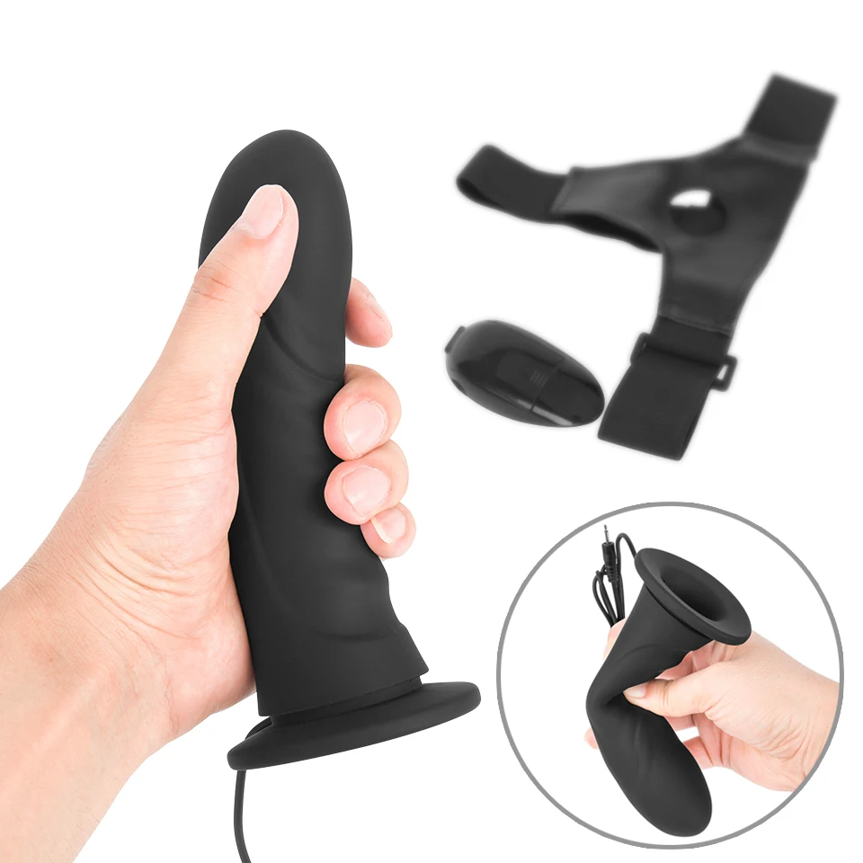 Multi Speed Strapon Dildo Vibrator Silicone Hollow Strap on Penis Harness Lesbian Strap-on Dick Adult Sex Toys for Men Woman