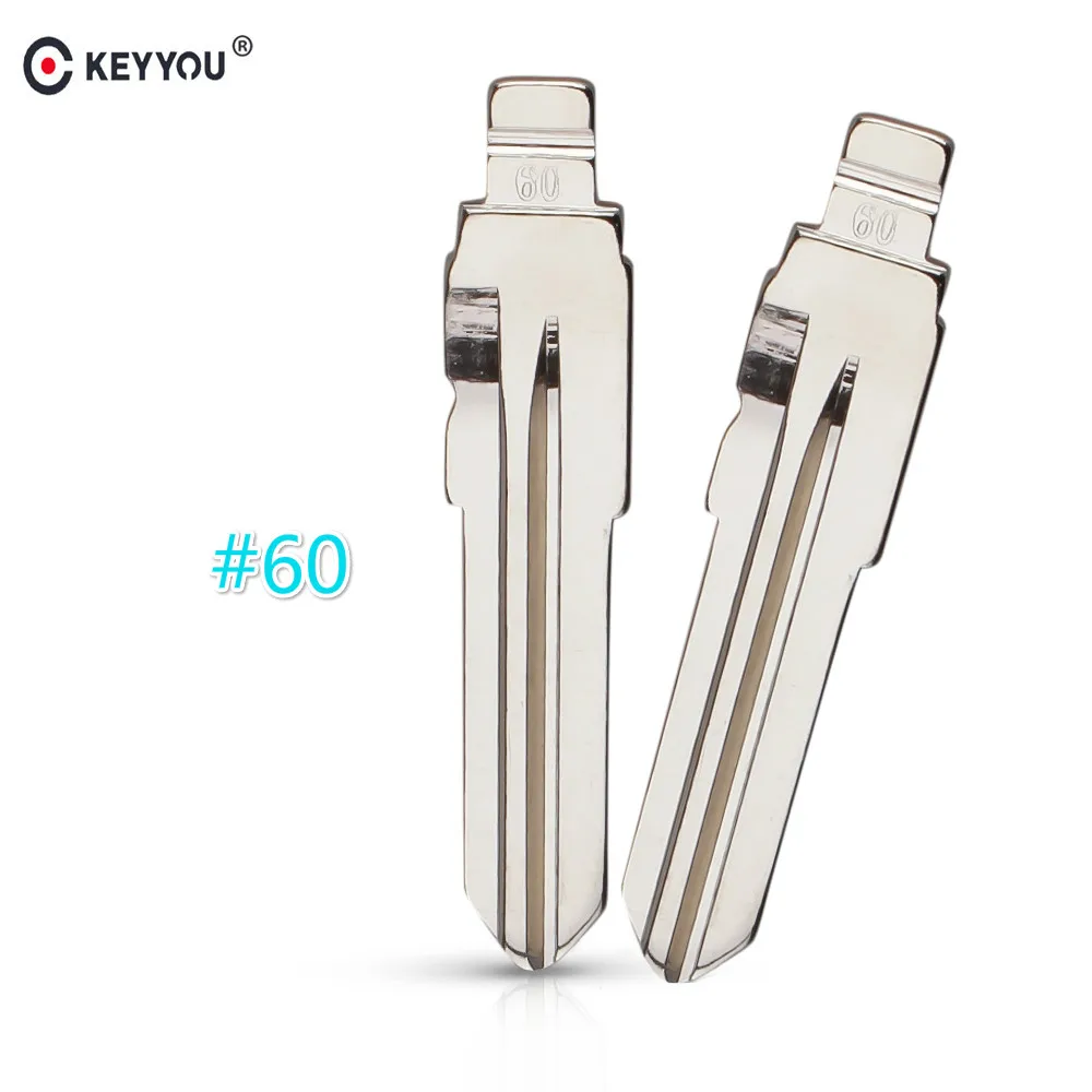 

KEYYOU Metal Blank Uncut Flip KD Remote Key Blade Type #60 for Fiat NO. 60 Blade