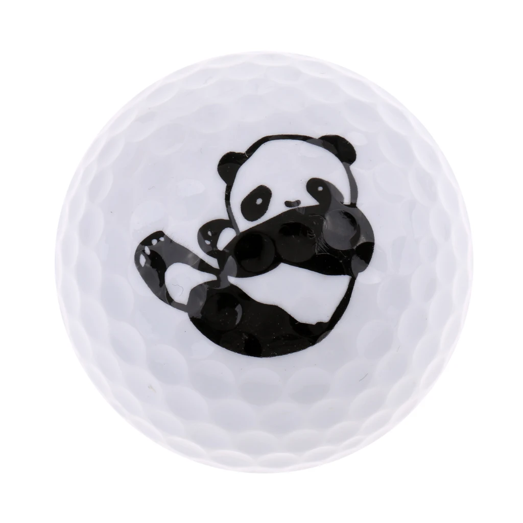 Golf Driving Range Practice Ball Cute Panda Printed Golf Ball Elastic Lightweight Flexible Golf Accessories Ball