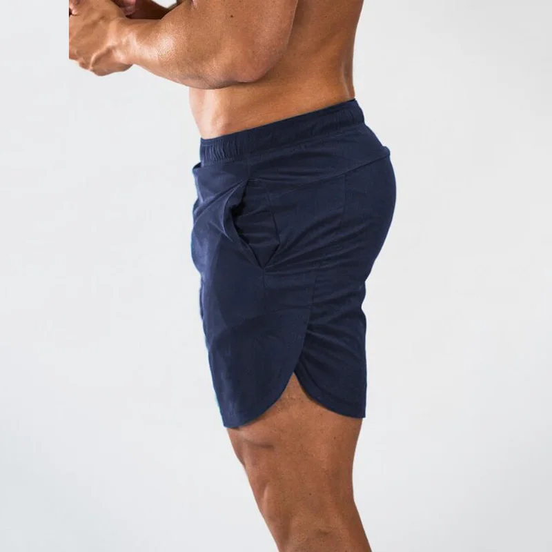 Новые летние шорты для фитнеса бодибилдинга мужские повседневные спортивные залы тренировка Мужские дышащие быстросохнущие Спортивная одежда для бега пляжные шорты - Цвет: Синий