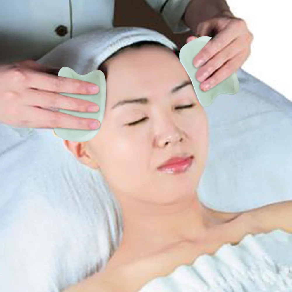 Natural Hand Made Jade Gua Sha Board Scraping Body Massage Guasha Tool Best for Graston Acupuncture Therapy Trigger Point Treatment Skin Renewal (2)