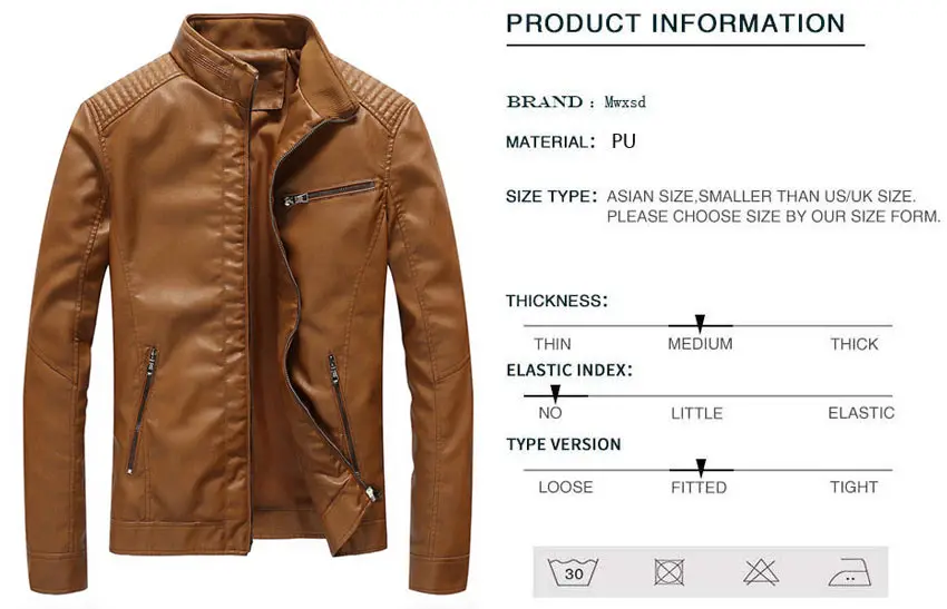 Mwxsd брендовые осенние мужские Куртки из искусственной кожи, мужская приталенная кожаная куртка с воротником-стойкой и пальто, Мужская одежда, jaqueta de couro