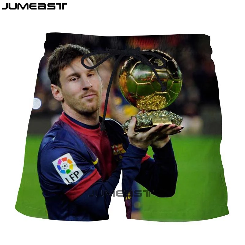 Jumeast Брендовые мужские/женские 3D принты "Футбол" Звезда Lionel Messi шорты летние быстросохнущие пляжные повседневные спортивные брюки короткие брюки