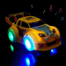 50 шт. колеса игрушки автомобили с светодиодный свет gimbal колесо музыка автомобиль игрушка потрясающий светодиодный Универсальный автоматический рулевое освещение автомобиль игрушка