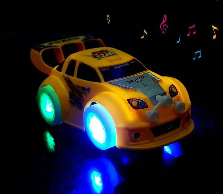 50pcs wheels toys Cars with led light gimbal wheel Music Car toy