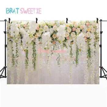

210X150cm Artificial Flowers Roses Backdrops Birthday Party Anniversary Photography Backgrounds Wedding Decorations Supplies