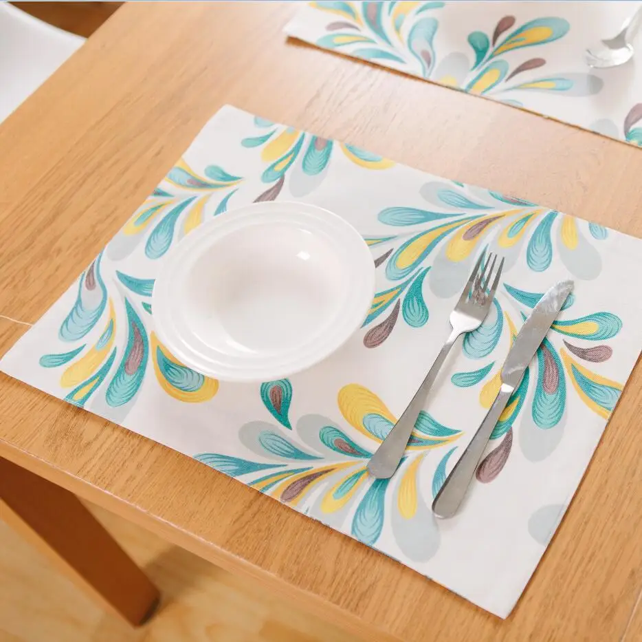 

1pc Rectangle Coaster Placemat Drink Coasters Table Mat Kitchen Cup Mat Doilies Table Mats for Dining Table Napkins Table Decor