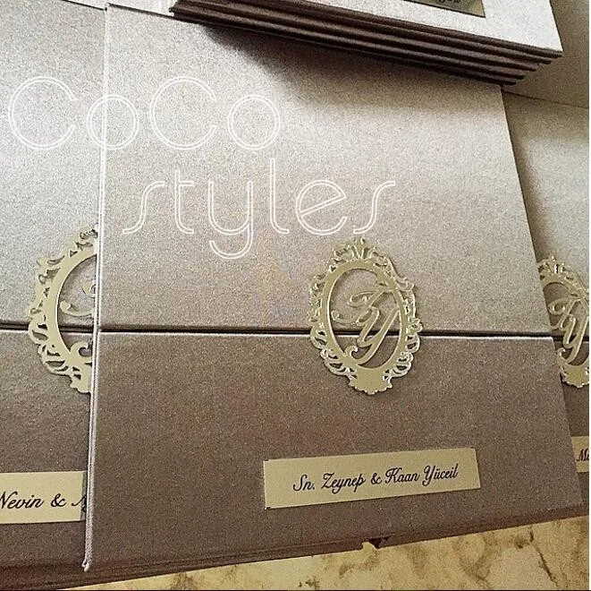  Cocostyles paper hard cover wedding invitation card with acrylic decoration handmade customized - 32864581793