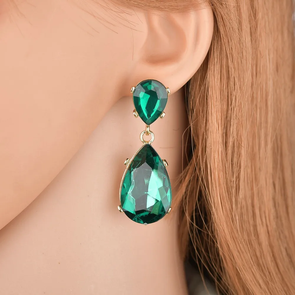 

018 New Fashion Crystal Rhinestone Austrian crystal Ear Studs Pendant Earrings Eardrop Jewels for Women Girls Jewelry Gifts