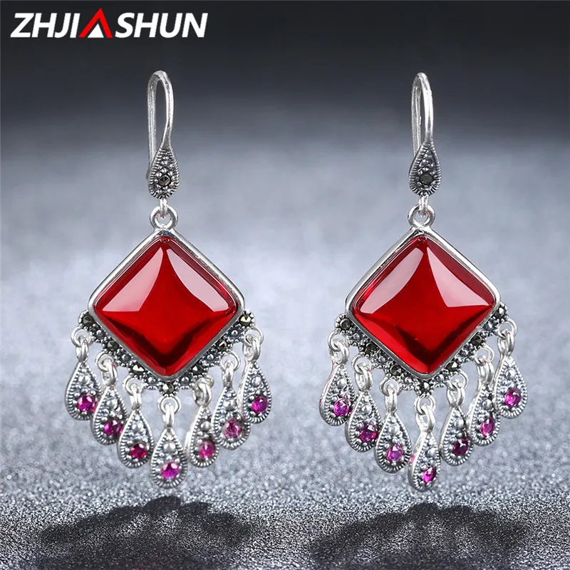 

New Arrival Bohemia Style Long Drop Earrings 925 Sterling Silver Jewelry Summer Hanging Earrings for Women Best Gift
