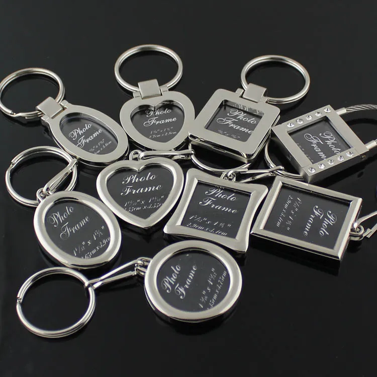

Creative Fashion Keychain Carry Love Present Heart Various Shapes Photo Frame Keyring Key Chain Ring Keyfob