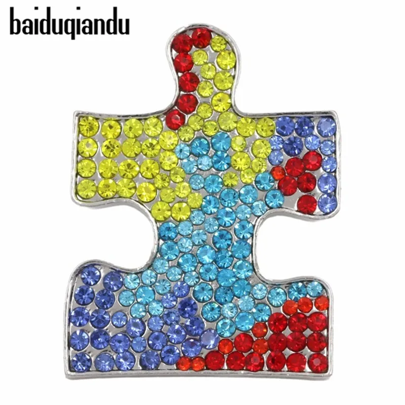 

baiduqiandu Autism Awareness Heart Hope Walking Angel Jigsaw Puzzle Ribbon Lapel Pins Accessories