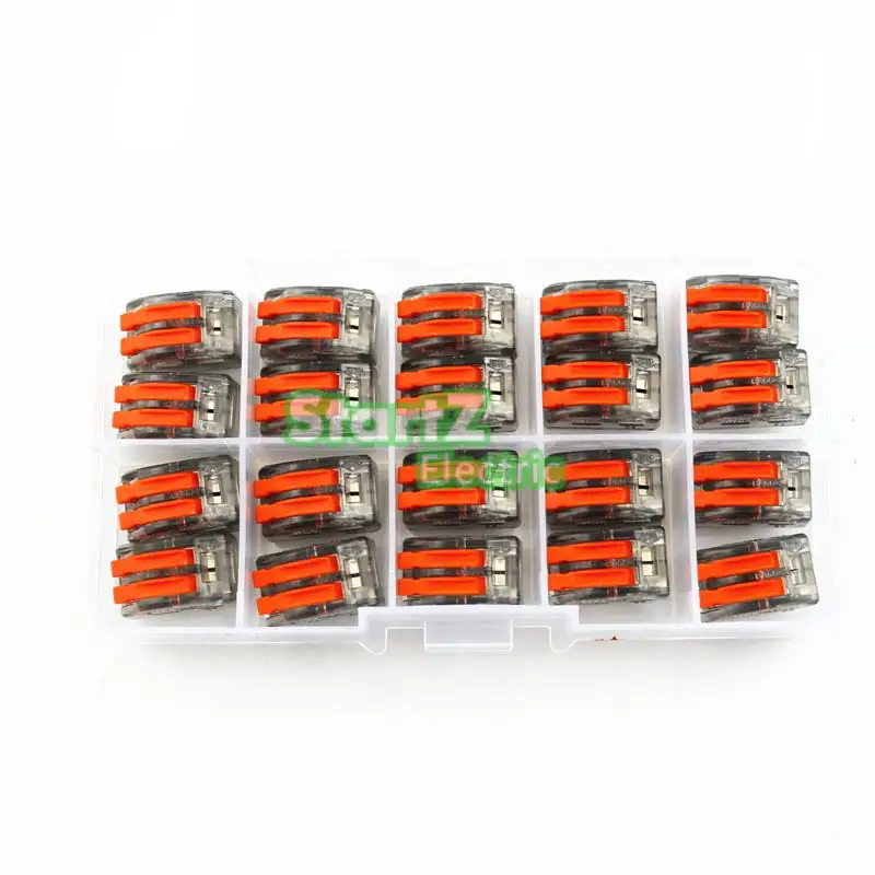 

20Pcs Wago type transparent wire connector 2 Pole Terminal Block 400V 32A