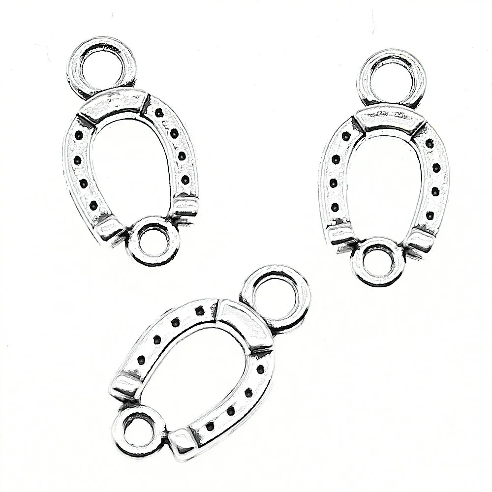 20pcs Horse Shoe Charms Connector Lucky Horseshoe Charm For Jewelry