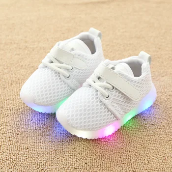 

New Kids Sports Shoes Children Net Leisure Shoes Breathable Boys Led Sneakers Luminous Sneakers Shoes For Girls A744