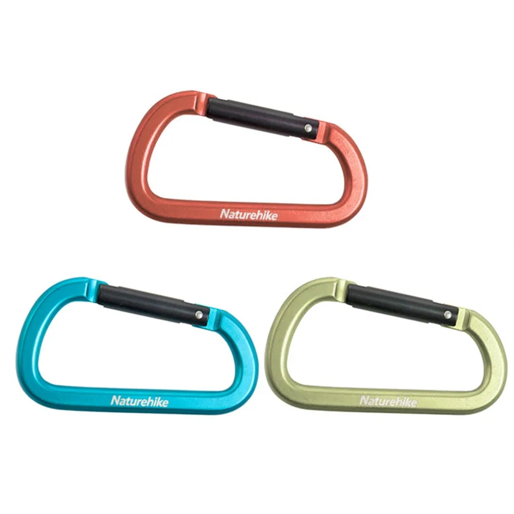 Naturehike 8cm D type multi-purpose buckle Aluminum Carabiner Mountaineering Buckle keychain Hiking Climbing Snap Hook Naturehike 8cm D type multi-purpose buckle Aluminum Carabiner Mountaineering Buckle keychain Hiking Climbing Snap Hook