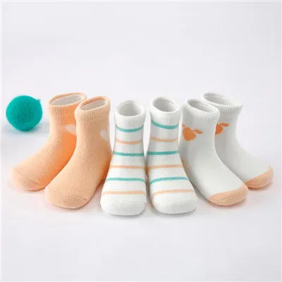 3 пара/лот, Детские хлопковые носки в полоску, повседневные Школьные носки, смешанные цвета, одежда для маленьких мальчиков на лето и весну, комплект аксессуаров - Цвет: C582 Orange