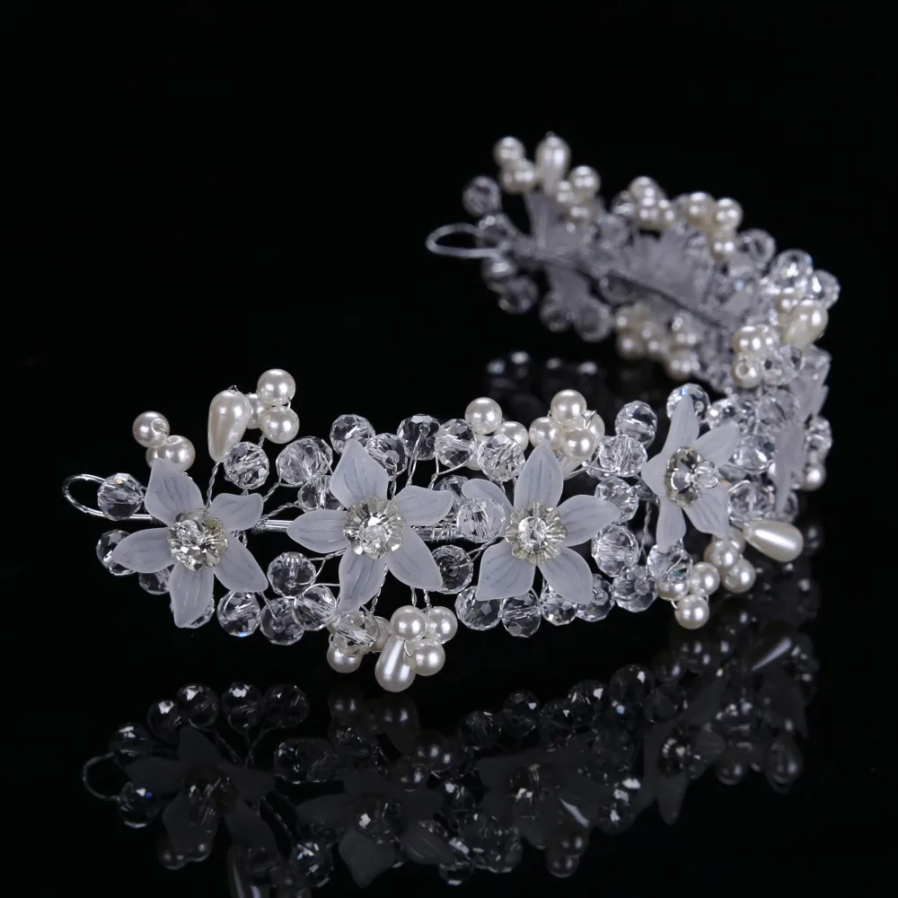 

Wholesale Pearls Headpiece For Brides Wedding Hair Accessories Flowers SQ0168
