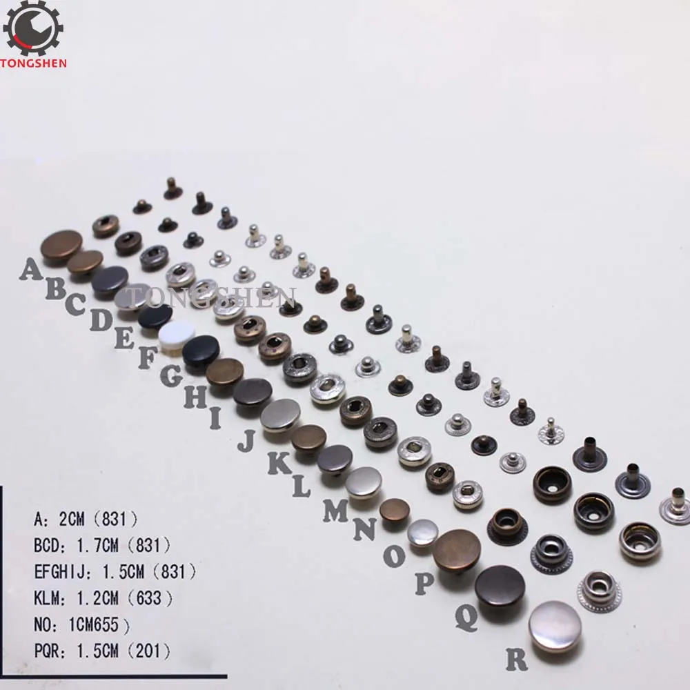 90 juegos de broches de costura, 3 tamaños, botones de cierre de metal,  botones de presión para coser ropa, plateado y negro (0.394 in/0.551  in/0.630