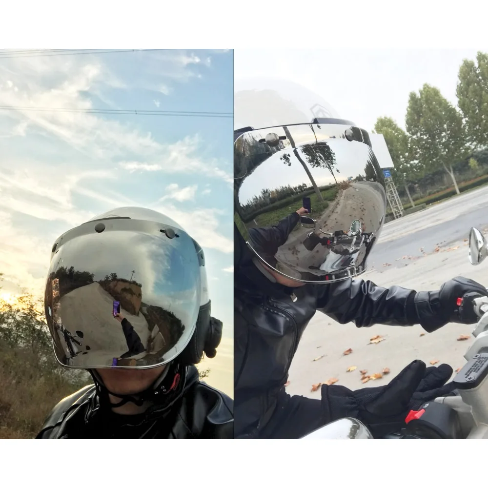 

3-Snap Bubble Visor Shield Universal 10 Color Opt & Flip Up Adapter Helmet Snaps Motorcycle Accessories Motorbike Styling