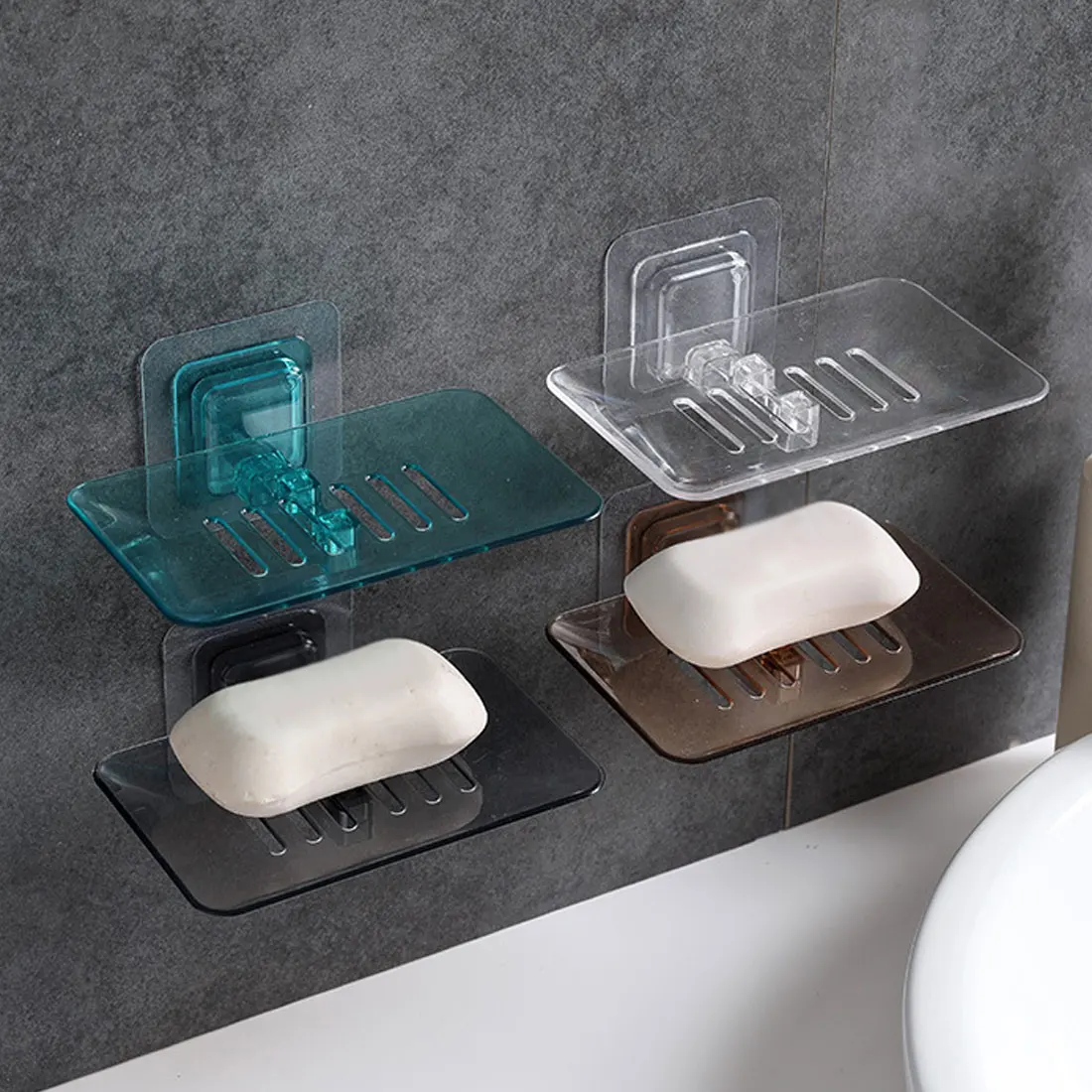

Single Layers Soap Box Kitchen Tools Bathroom Accessories Soap Dish Suction Holder Storage Basket Soap Box Stand cup soap rack