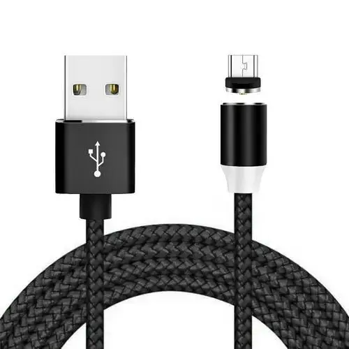 1 м Магнитный Micro USB кабель и usb type-C кабель для синхронизации данных металлический светодиодный магнитный зарядный кабель USB C - Цвет: Android black