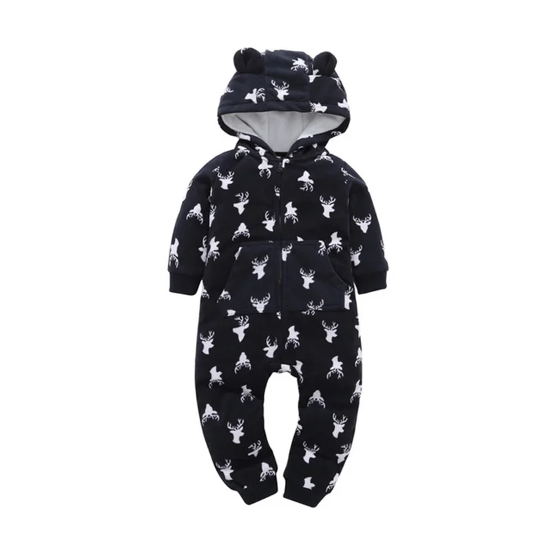 2019 Fall Winter Warm Infant Baby Rompers Coral Fleece Animal Overall Baby Boy Gril Halloween Xmas Costume Clothes Baby jumpsuit