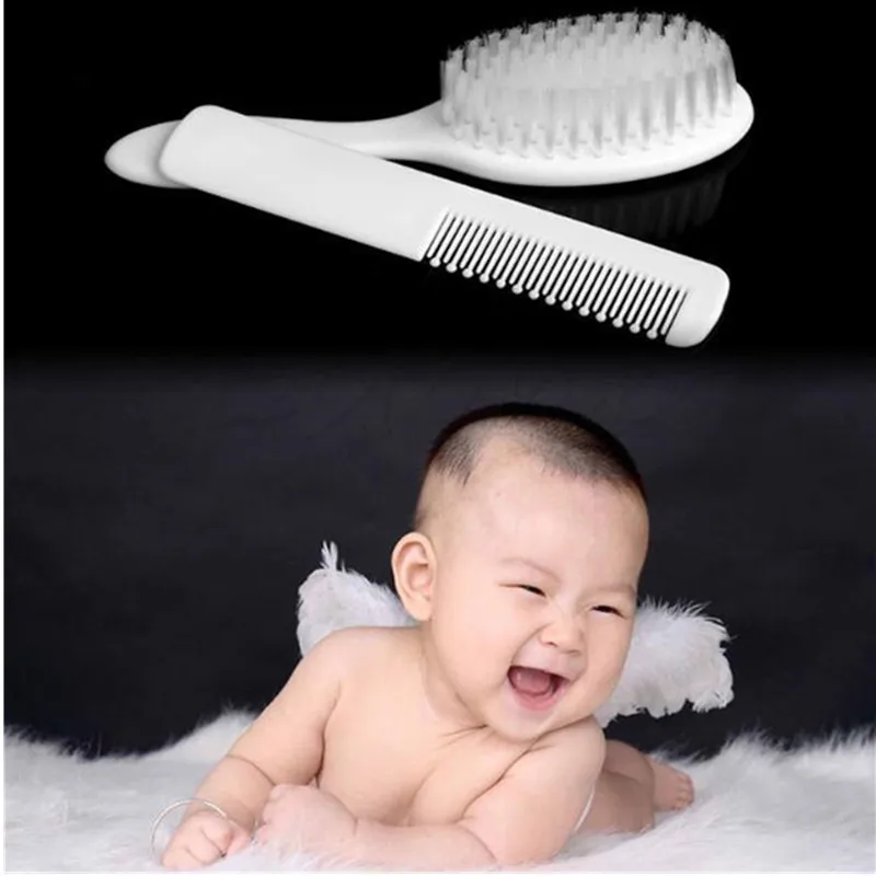 2pcs Set Cute Baby Boy Girl Kids Gentle Soft Hair Brush Comb Set Newborn Hair Brush Infant Massager Comb