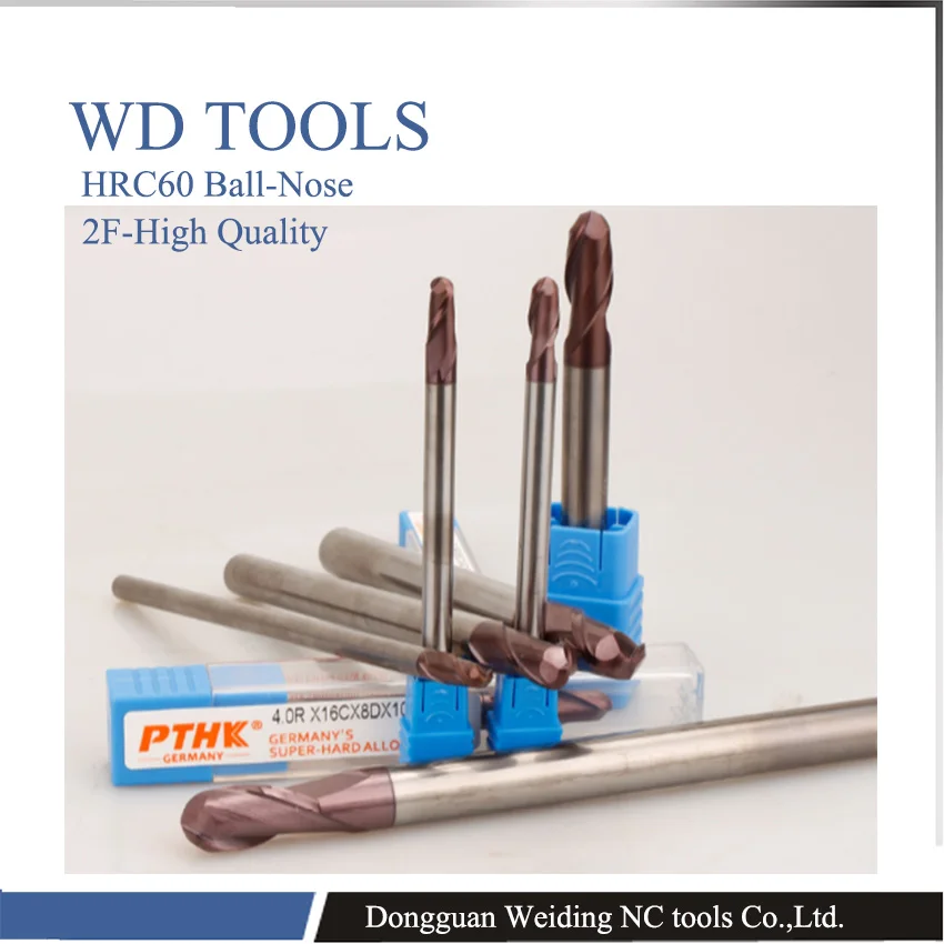 

top qualty extra length 100mm, 8mm ball nose HRC60 solid Carbide 2 Flutes Ball nose end mills Spiral CNC Router bits