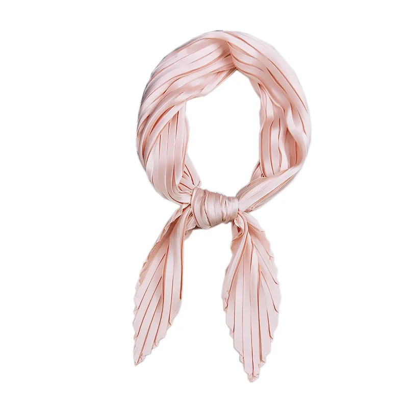 

Square Scarf Neck Elegant Women Designer Solid Color Fold Lady Foulard Headband Femme Bandana Small Hand Kerchief 70*70CM