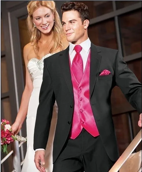 

Brand New Groom Tuxedo Black Groomsmen Notch Lapel Wedding/Dinner Suits Best Man Bridegroom (Jacket+Pants+Tie+Vest) B245