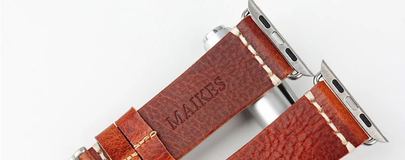 MAIKES Замена для Apple Watch Band 44 мм 40 мм 42 мм 38 мм серия 4 3 2 1 iWatch браслетный ремешок для часов масло воск кожаный ремешок для часов