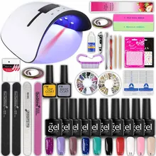 Маникюрный набор с лампой для ногтей 36 Вт УФ светодиодная лампа для маникюрных комплектов 10 шт. 8 мл УФ Гель-лак для ногтей набор инструментов для маникюра